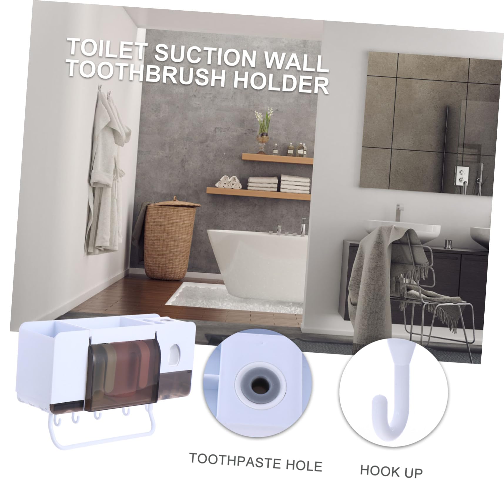 ULTECHNOVO Soporte De Pared para Cepillos De Dientes y Accesorios Organizador y Multiusos para y