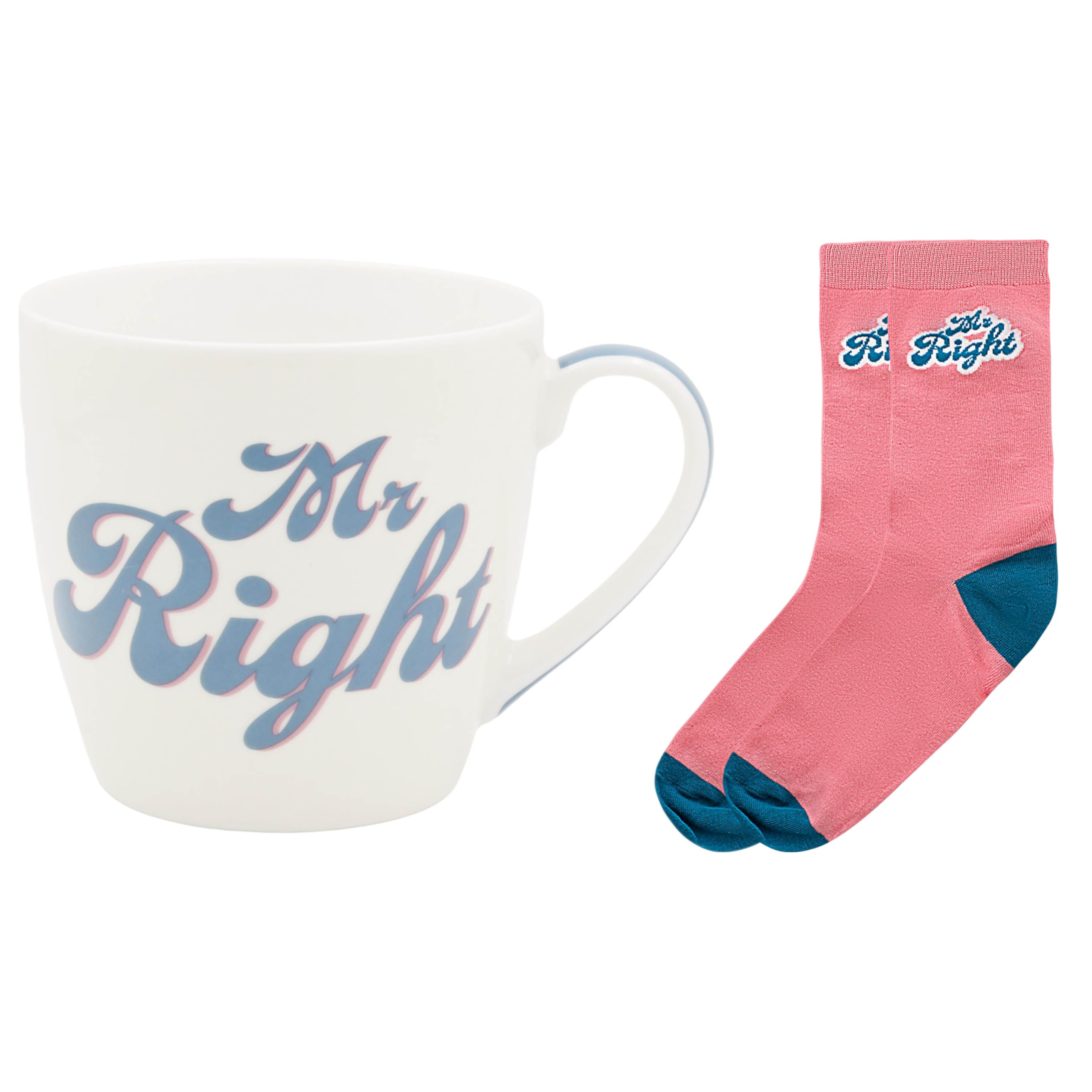 Lesser & Pavey His N Hers Mr Right Mug & Sock Set of 480ml