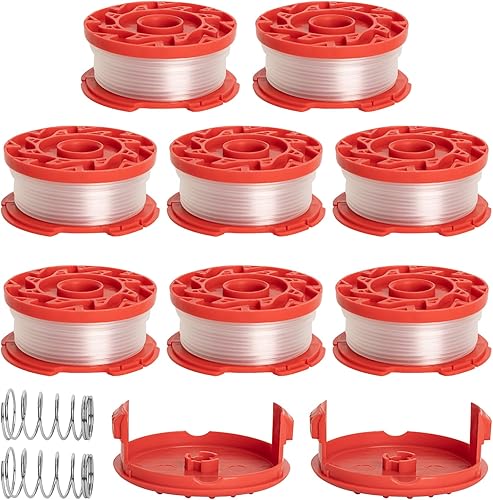 8 piezas CMZST065 CMZST0653 Línea de carrete de recortadora (0.065 a 30 pies) con 2 cubiertas y 2 resortes - Compatible con Craftsman CMCST900