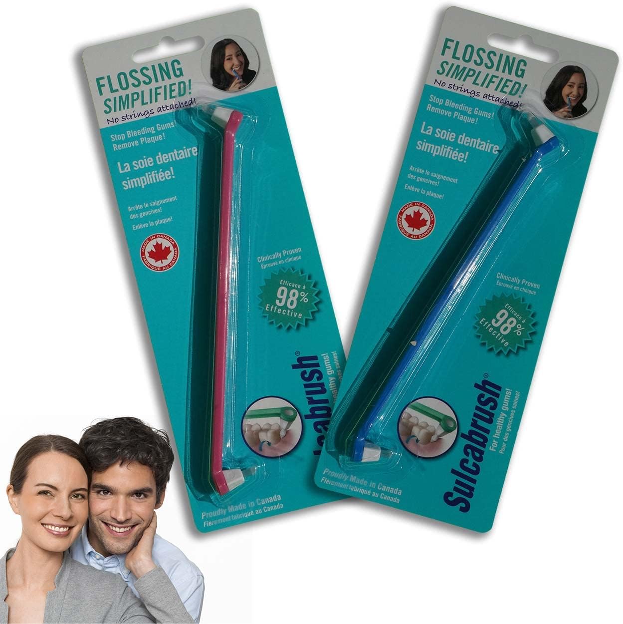 Pack of 2 Sulcabrush for a Couple or Family. Gum Care Dental Hygiene