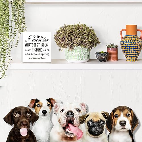 Miniatura 7 de LVQHI Cartel de madera con texto en inglés I Wonder What Goes Through His Mind, letrero de madera con texto en inglés I Wonder What Goes Through His