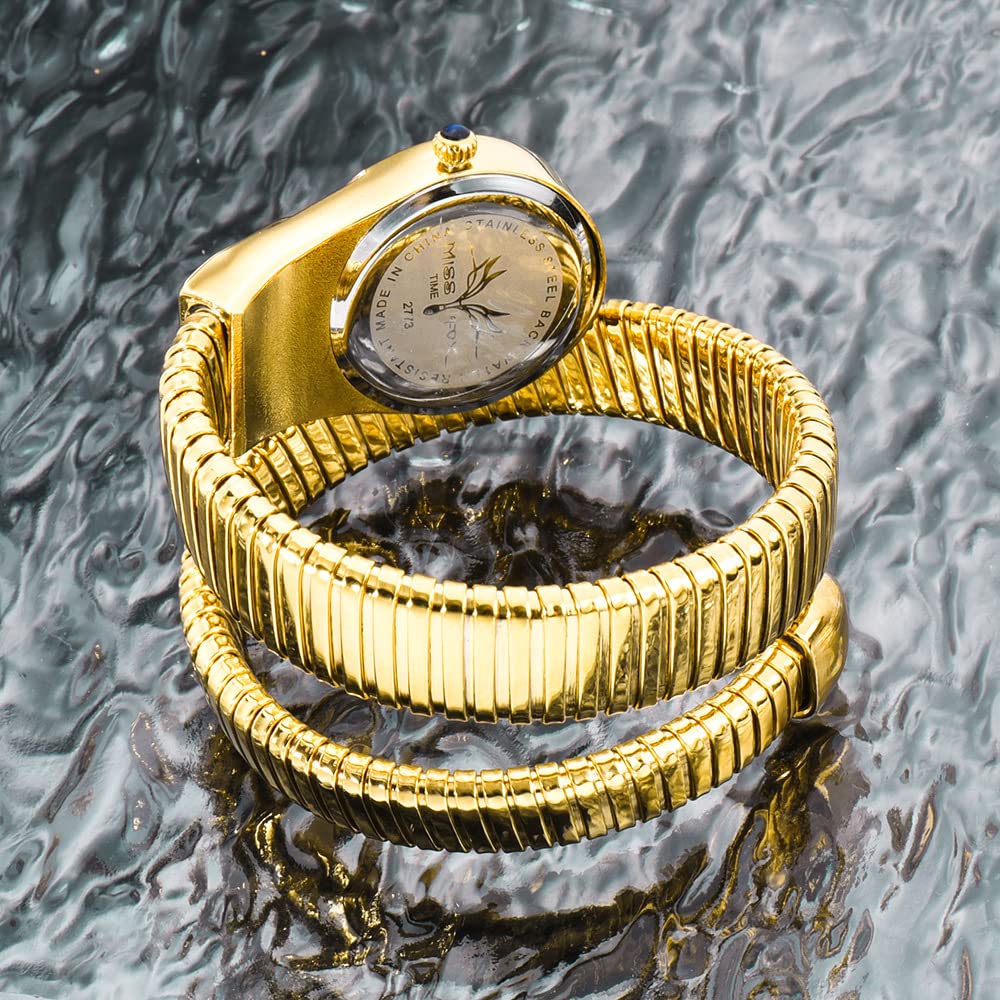 Fashion Trend - Orologio da polso da donna, al quarzo, con serpente intarsiato con diamanti, elegante bracciale a serpentina, orologi da donna, idea regalo