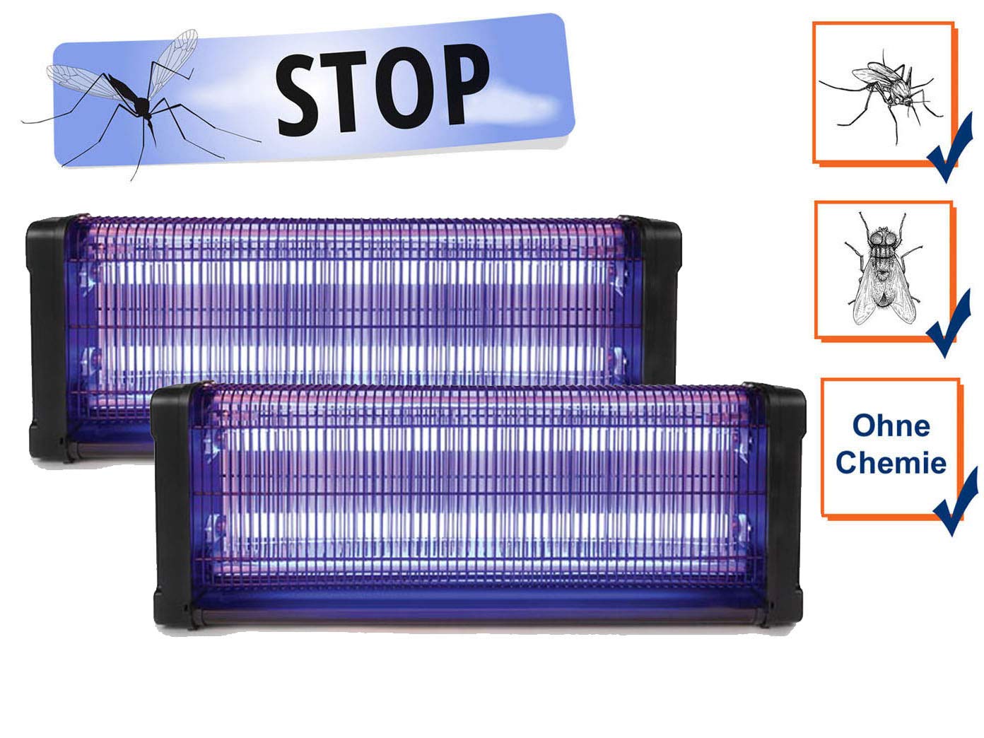 Trappola elettrica per insetti volanti con pannello adesivo per insetti