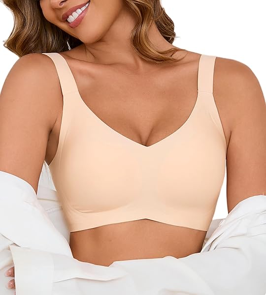ULTREAGLE Bras for Women Bralette - Womens Wireless Full Coverage Comfortable Sleep Everyday Bra with Extender, S-XXL