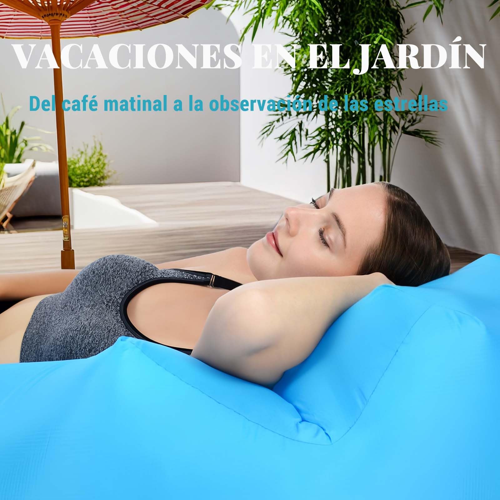 Tumbona Hinchable, Impermeable, antifugas de Aire, con Embalaje portátil, sofá Inflable y Silla de Aire para Viajes, acampadas, Senderismo y Fiestas en la Playa