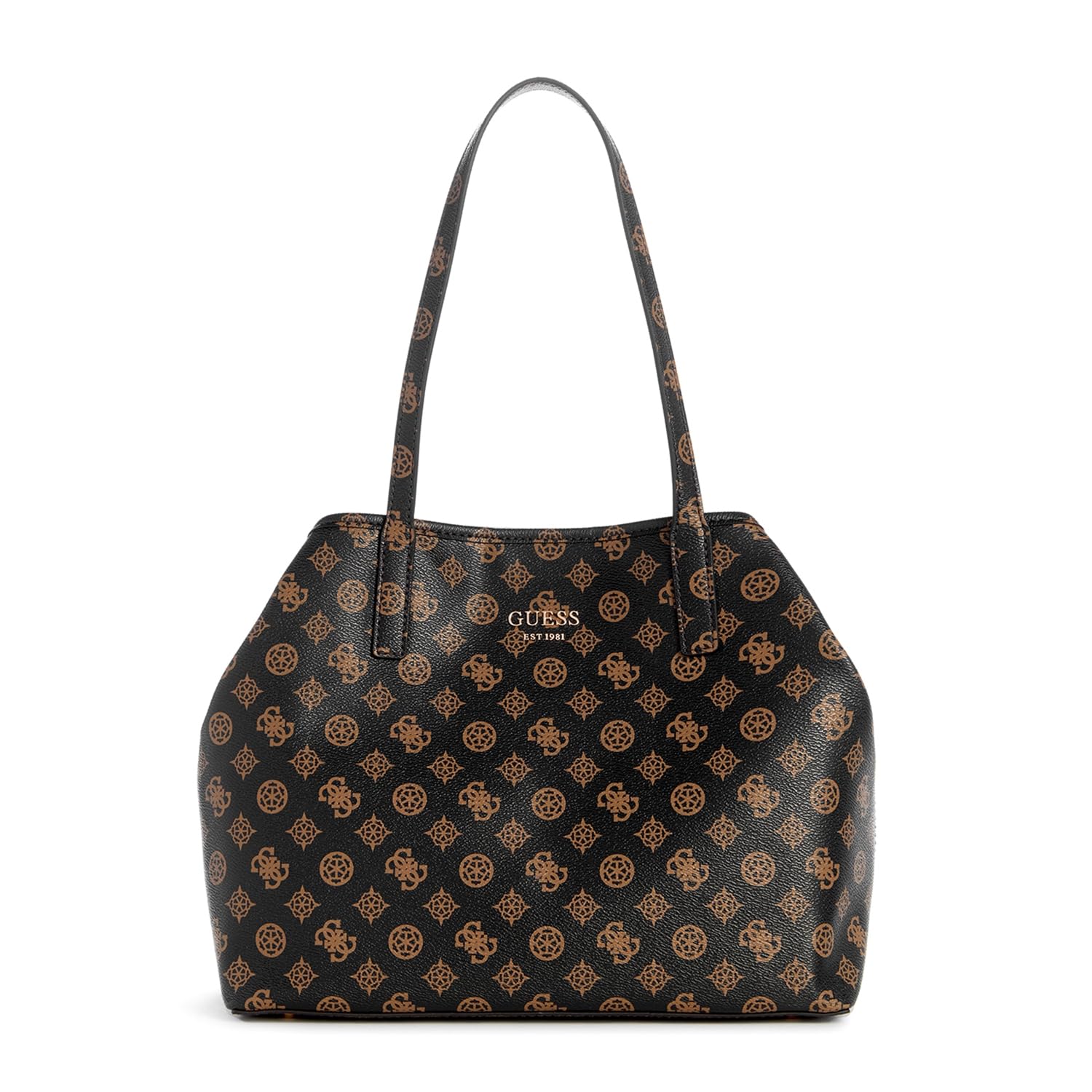 GUESS Women's Vikky II Tote Bag, Brown, One Size, Brown