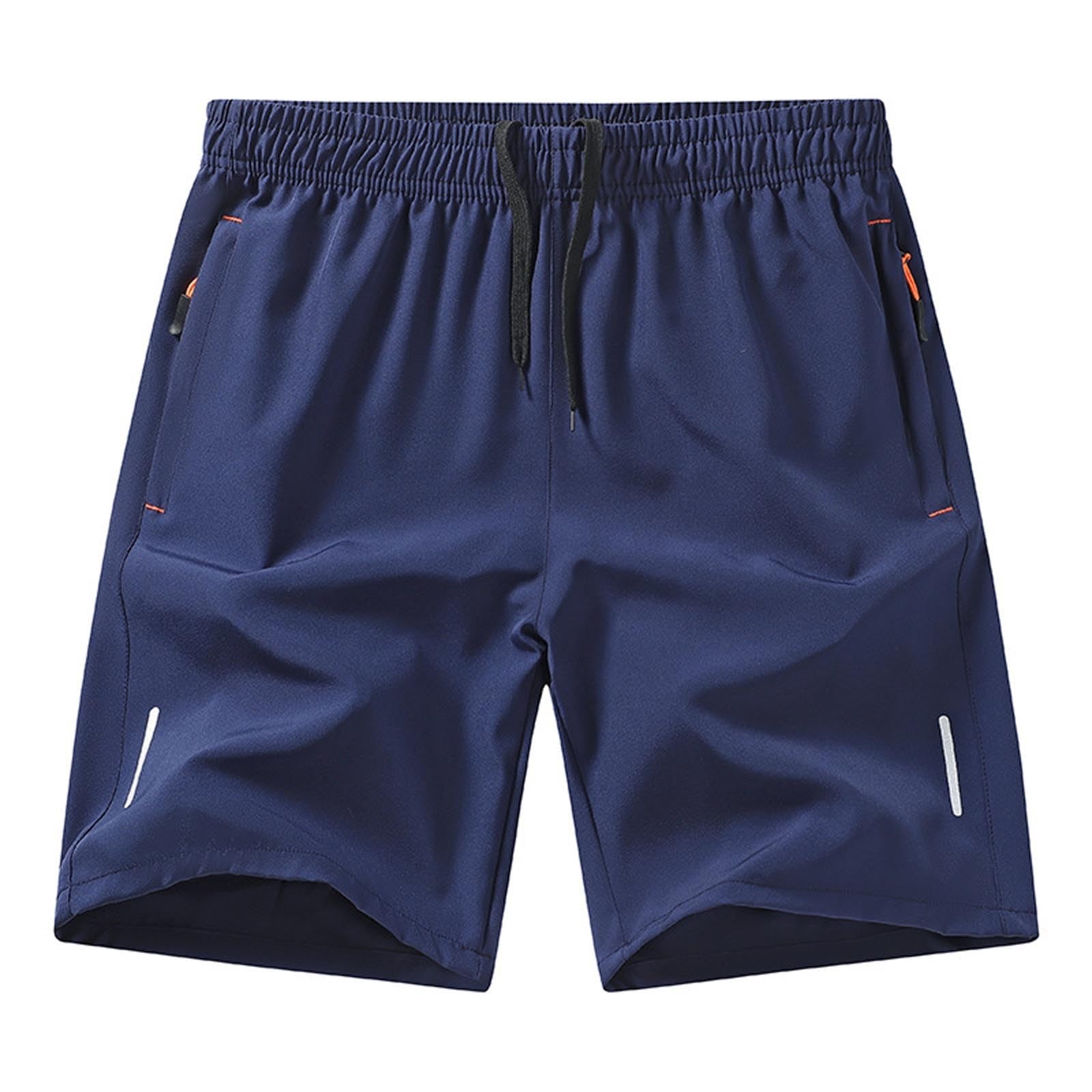 Gym Shorts for Men Quick Dry Athletic Workout Hiking Shorts Casual Elastic Waist Beach Short Pants with Zipper Pockets — view 13