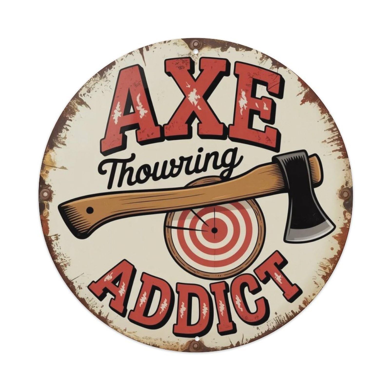 Lvalogy Style Axe Throwing Metal Tin Sign Plaque