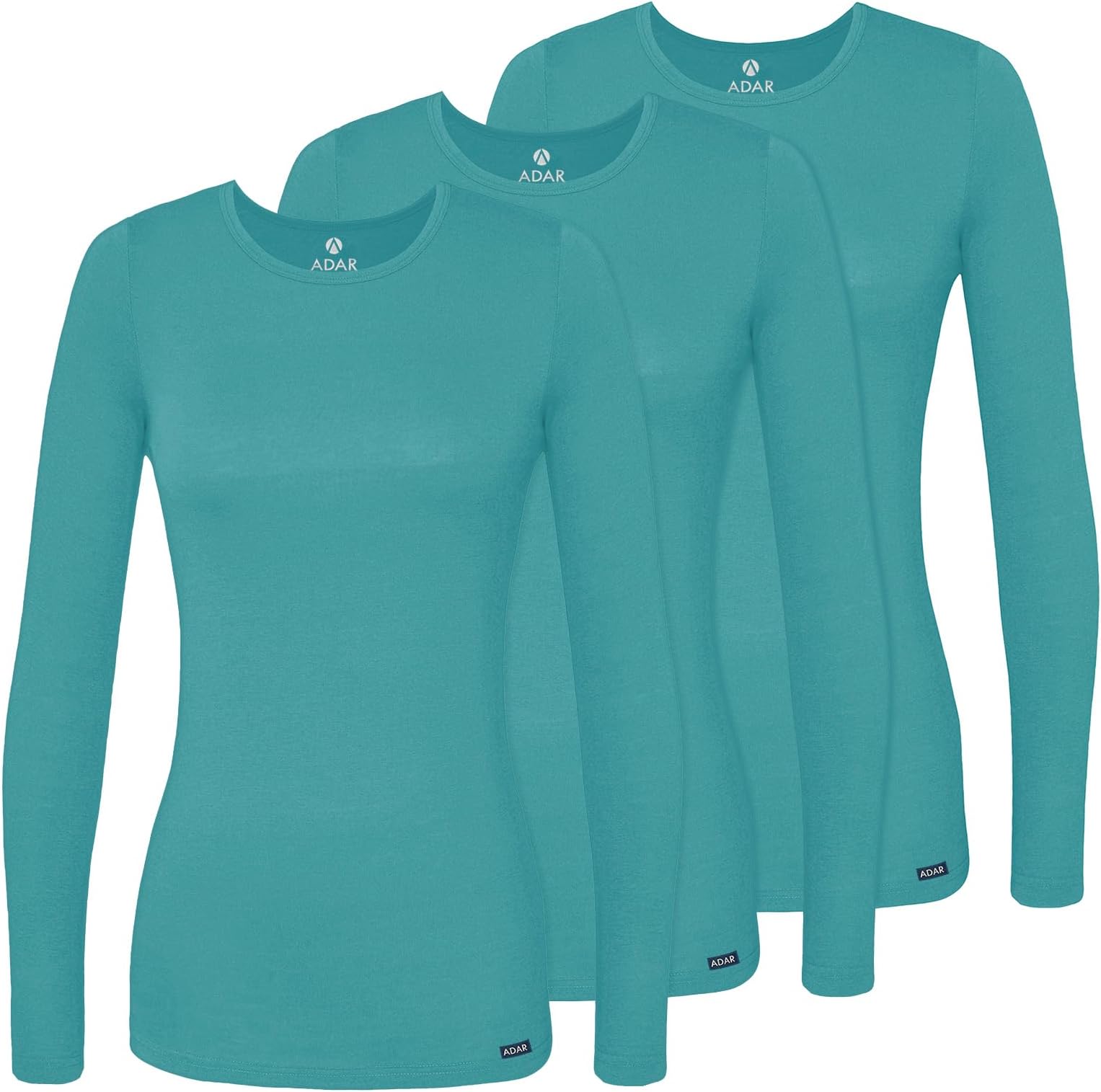 Adar Underscrubs for Women 3 Pack - Long Sleeve Underscrub Comfort Tee