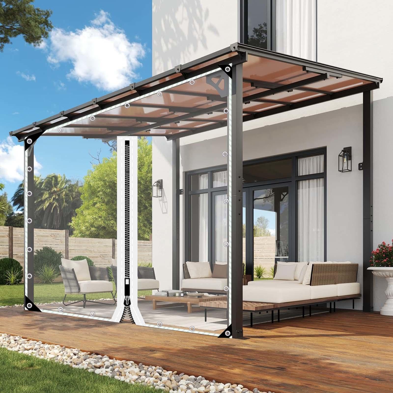 Cortinas de separación impermeables contra el viento para pérgola de patio