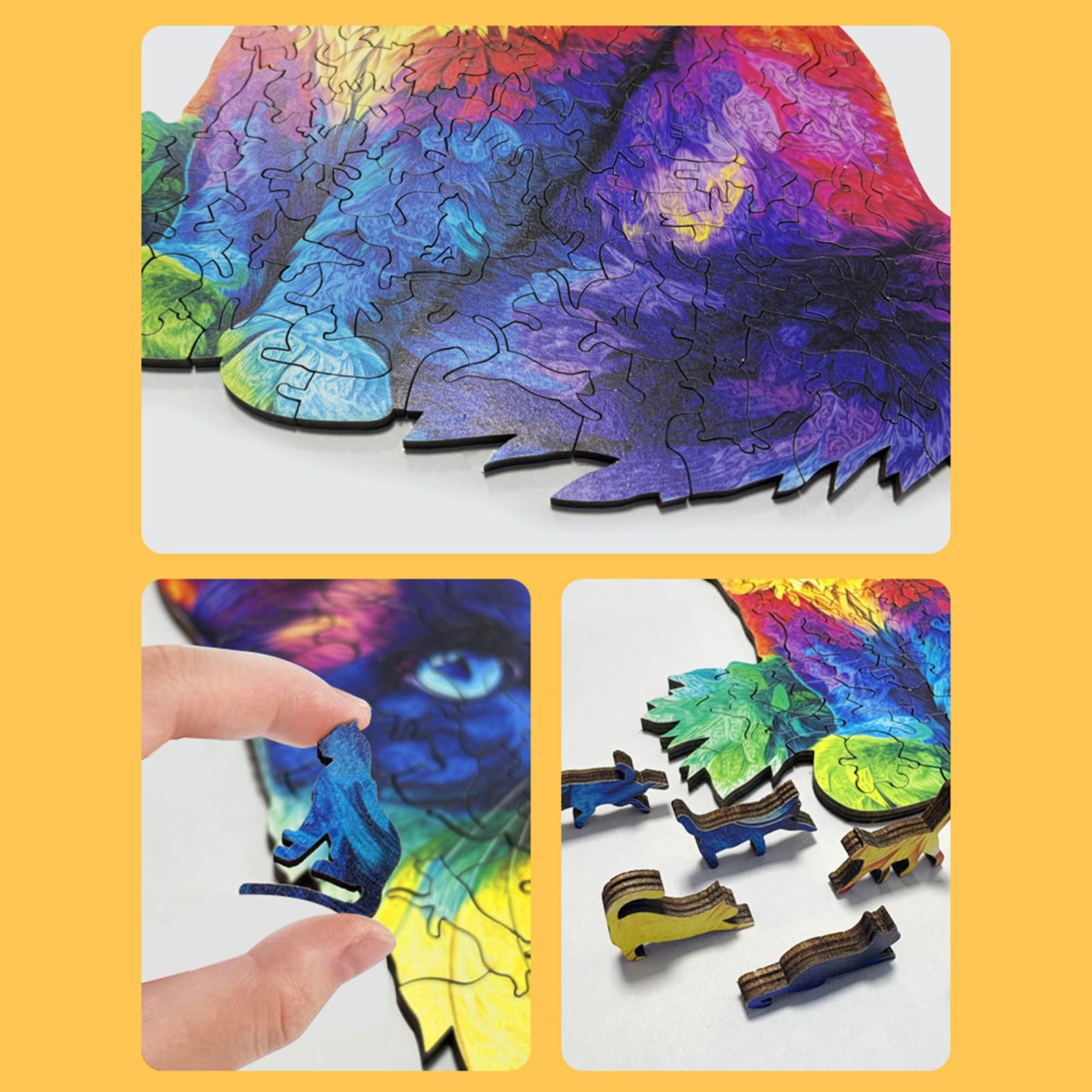 HTN - Puzzle Tigre Puzzle Irregolare 3d Pualle Di Animale 200 Pezi Medio 8247213605727