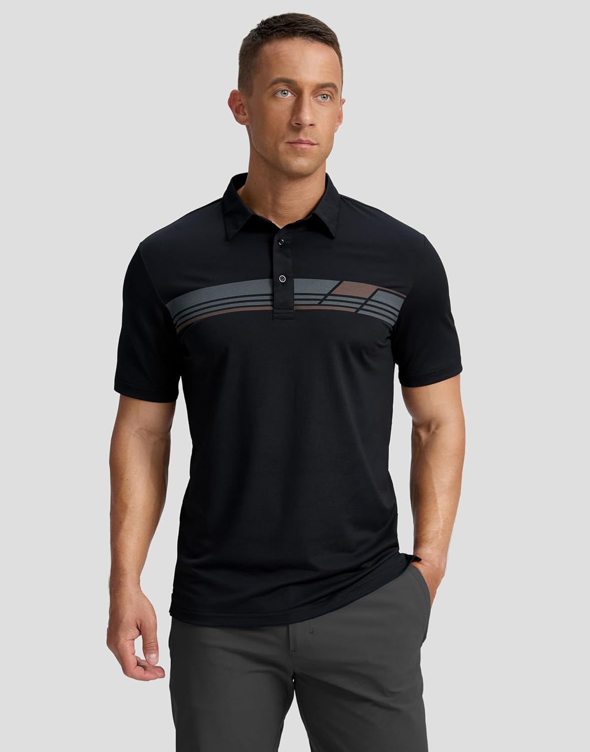 Men's Golf Shirts Dry Fit Moisture Wicking Performance Short Sleeve Collared Polo Shirts for Casual Athletic Business - Image 2