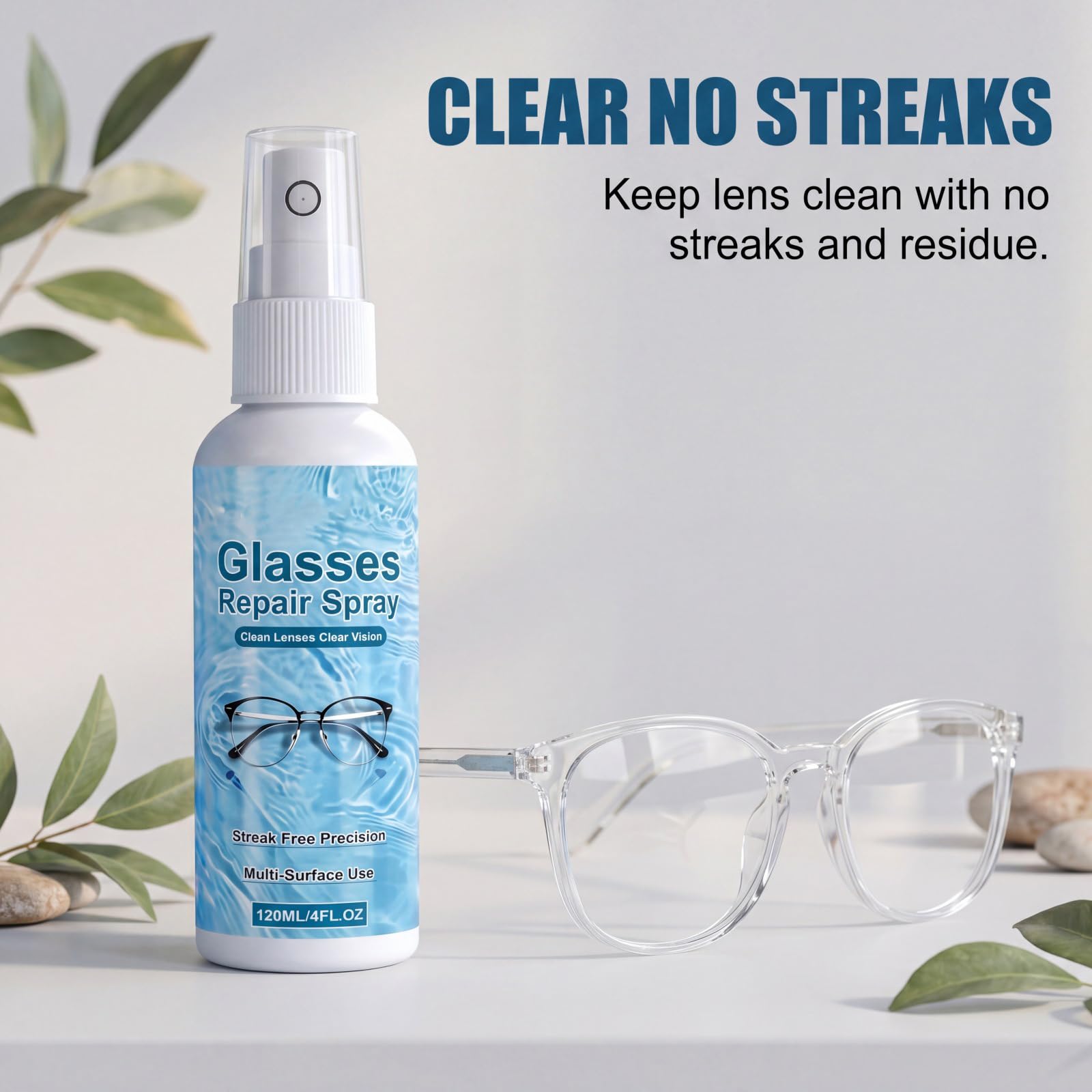Spray nettoyant pour lunettes, nettoyant pour lentilles en spray (4PCS) | élimine la poussière, l'huile et les taches, restaure une clarté sans traces sur les lunettes, les lunettes de soleil