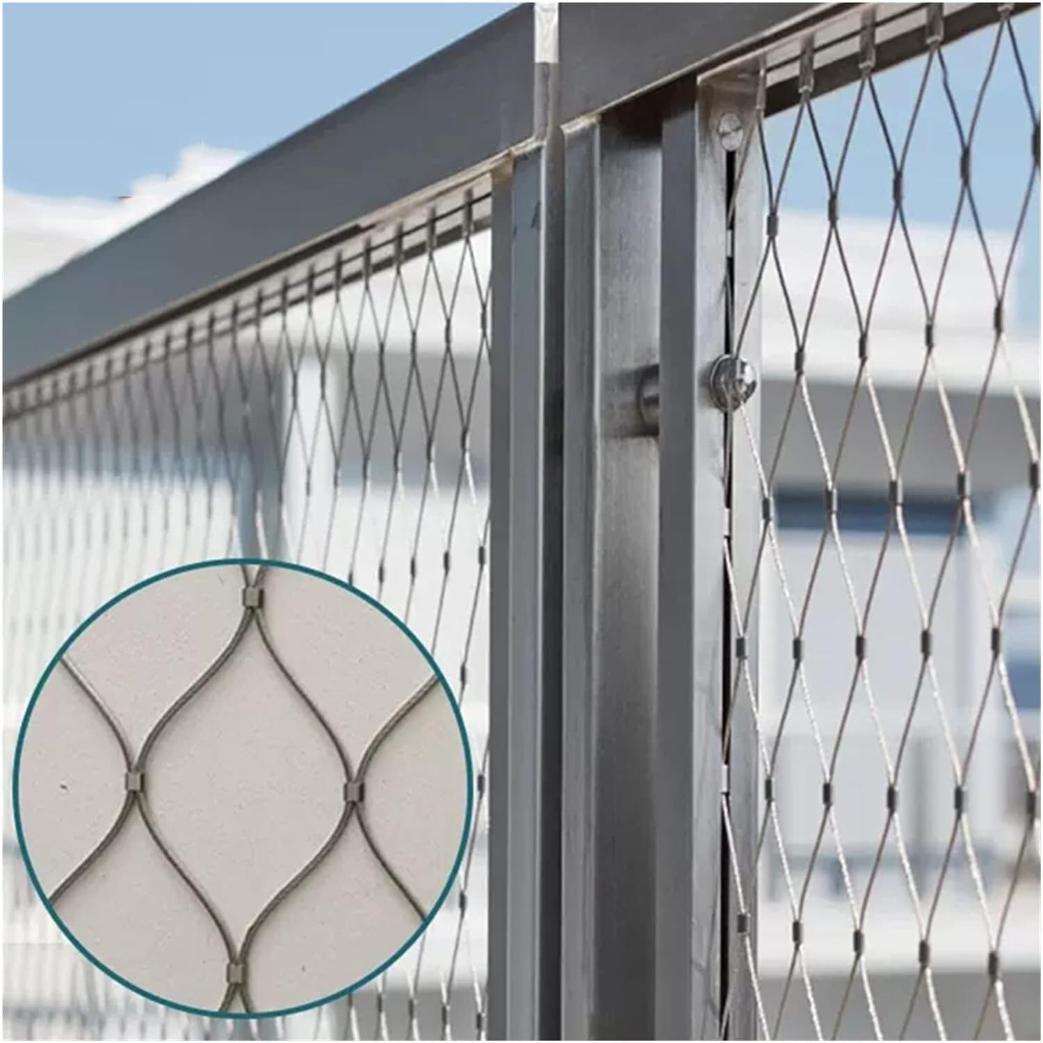 JvFbjLF Flexible Stainless Steel Rope Mesh, Impact Resistance Protection Boundary Anti-theft Woven Fence For Farm Football Field