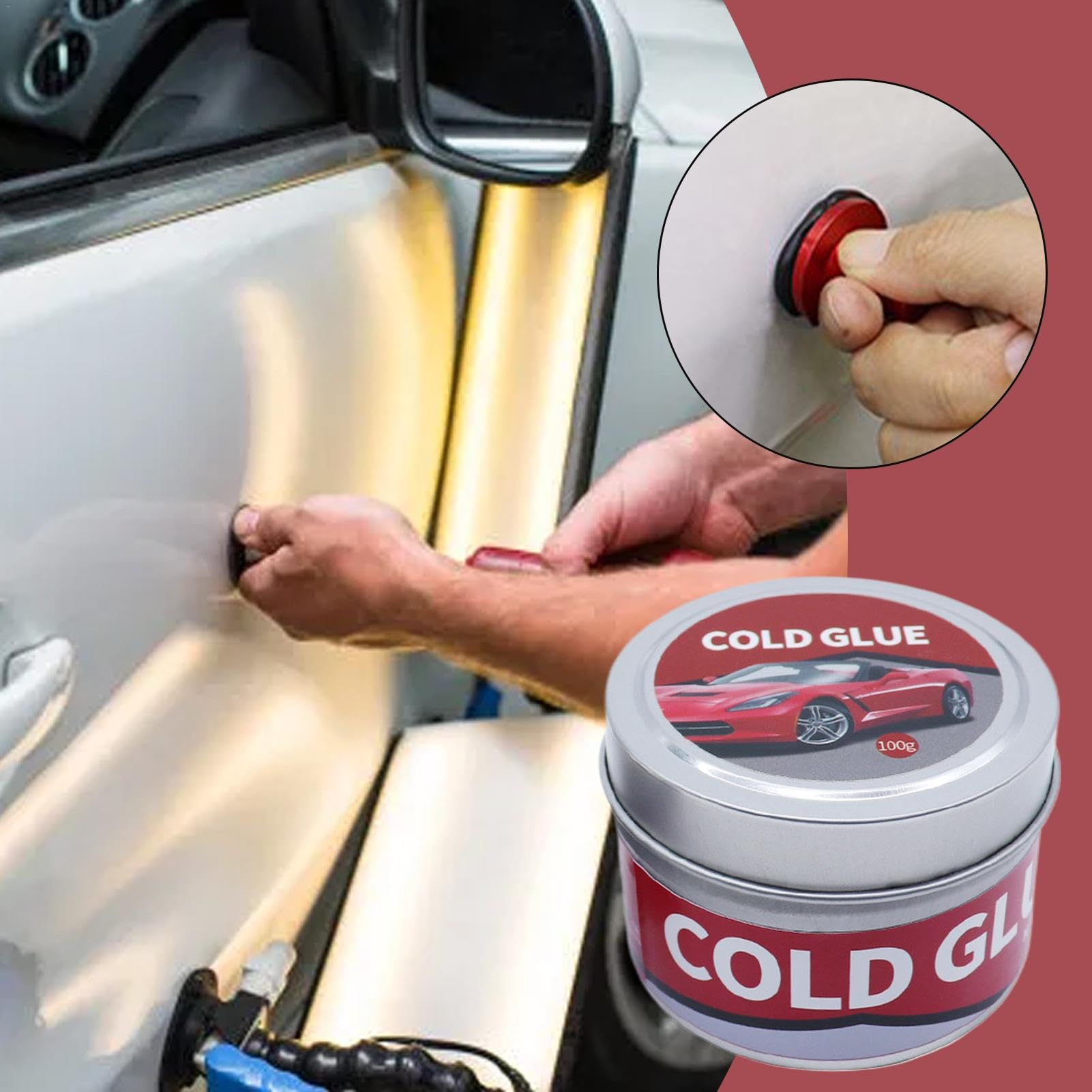 Extracteur De Bosses À Colle Froide – Colle Froide pour Débosselage, Adhésif Efficace pour Débosselage De Voiture, Colle De Débosselage De Voiture sans Peinture, Colle De Travail De Carrosserie