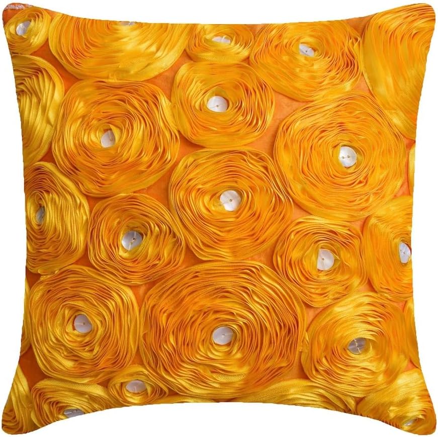 The HomeCentric Ivory Lumbar Pillow Cover, Ribbon Ivory Rose Flower Pillows Cover, 12x18 inch (30x45 cm) Lumbar Pillow Cover, Rectangle Silk Lumbar Pillow Cover, Floral Modern - Ivory Paradise