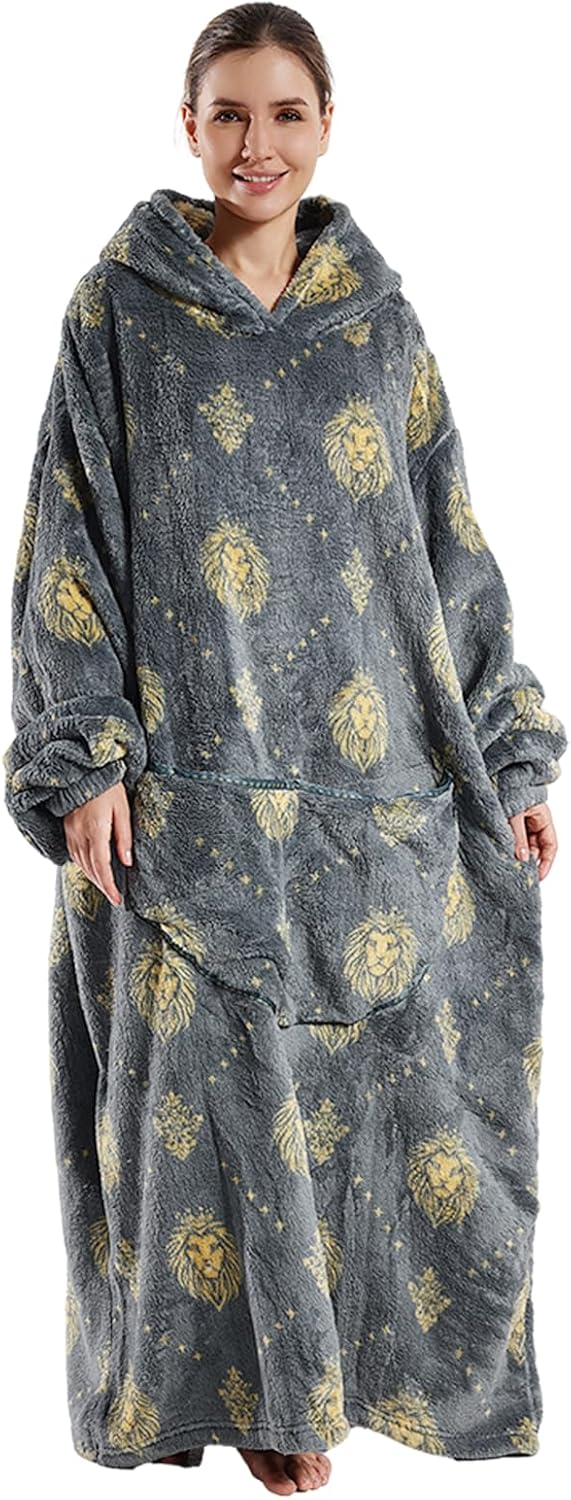 Wearable Blanket Hoodie for Adults - Oversized Soft Warm Blanket Sweatshirt, Gifts for Women & Men
