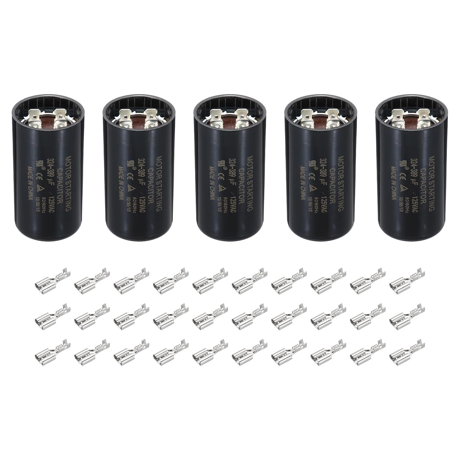 PATIKIL Motor Start Capacitor, 5 Pcs 324-389uF/Mfd 110-125V 50/60Hz CD60 Run Capacitor Motor Starting Capacitor for Electric Motor Starts Running