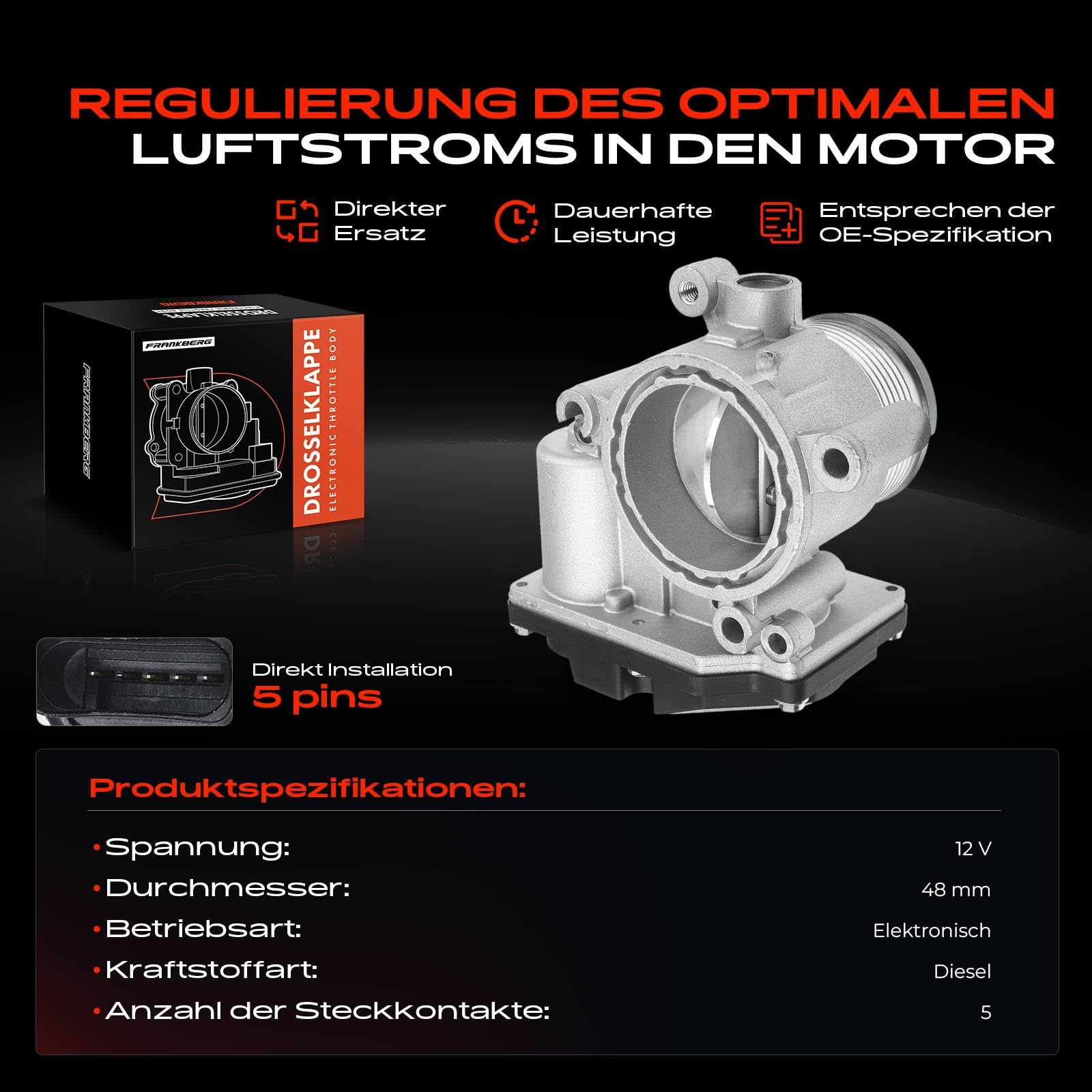 Frankberg Drosselklappenstutzen für A3 A4 A6 TT Altea Octavia II Superb II Golf VI P-a-s-s-a-t T-i-g-u-a-n 2.0 TDi Diesel 2004-2010 03L128063A