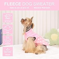 Vista 10 de Suéteres para perros pequeños, niño y niña, suéter a cuadros para cachorros, chaleco de ropa de forro polar, suéter elástico para perritos, ropa