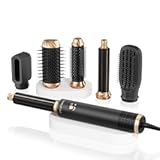 6 in 1 Blow Dryer Brush Set & Hot Air Styler&comma; Negative Ionic Hair Dryer Brush Hair Styling Tools for Fast Drying Straightening Curling Voluming&comma; Ideal Gifting for Women &lpar;Black&rpar;