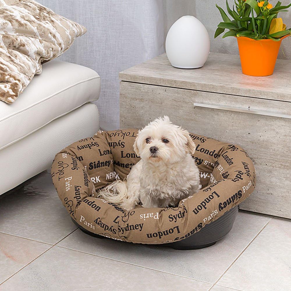 Ferplast Cushion for Dog and cat Bed Sofa' Cushion 4 Padded Spare Cover for pet Bed, Soft Cotton Washable, Adjustable with Elastic Cord, 64 x 48 x 25 cm (L x W x H), Brown