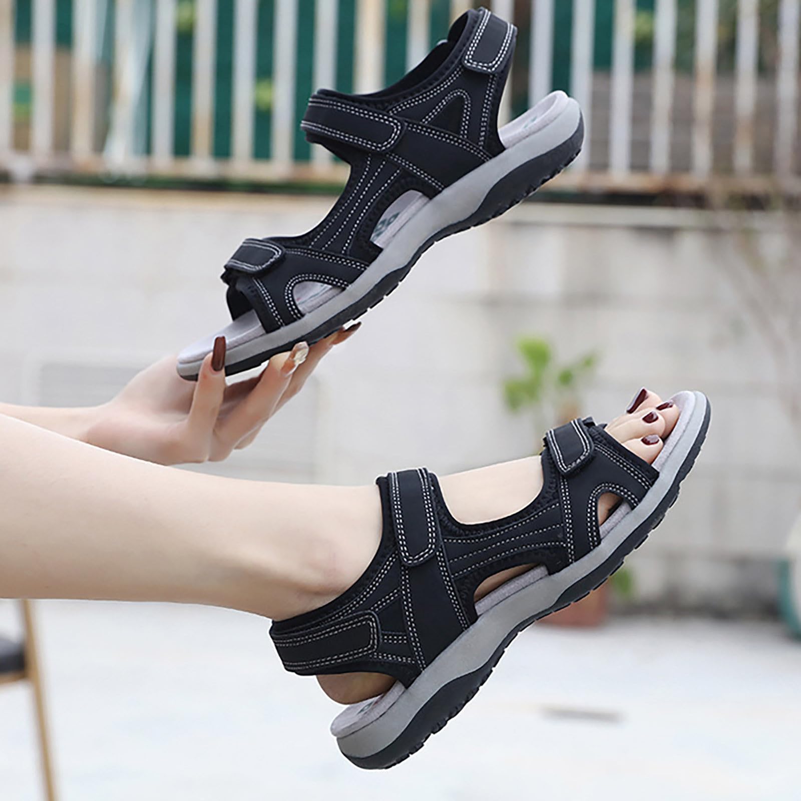 Zapatos abiertos para mujer deportivos de verano - Chanclas de planta ancha