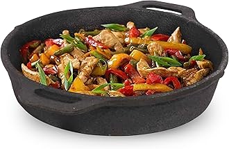 The Indus Valley Preseasoned Cast Iron Fry Pan/Skillet With Double Handle|Medium 24.6Cm/ 9.7Inch,1.8Ltr,2.6Kg|Induction Friendly|Nonstick Fry Pan,100% Pure & Toxin Free,No Chemical Coating,Black