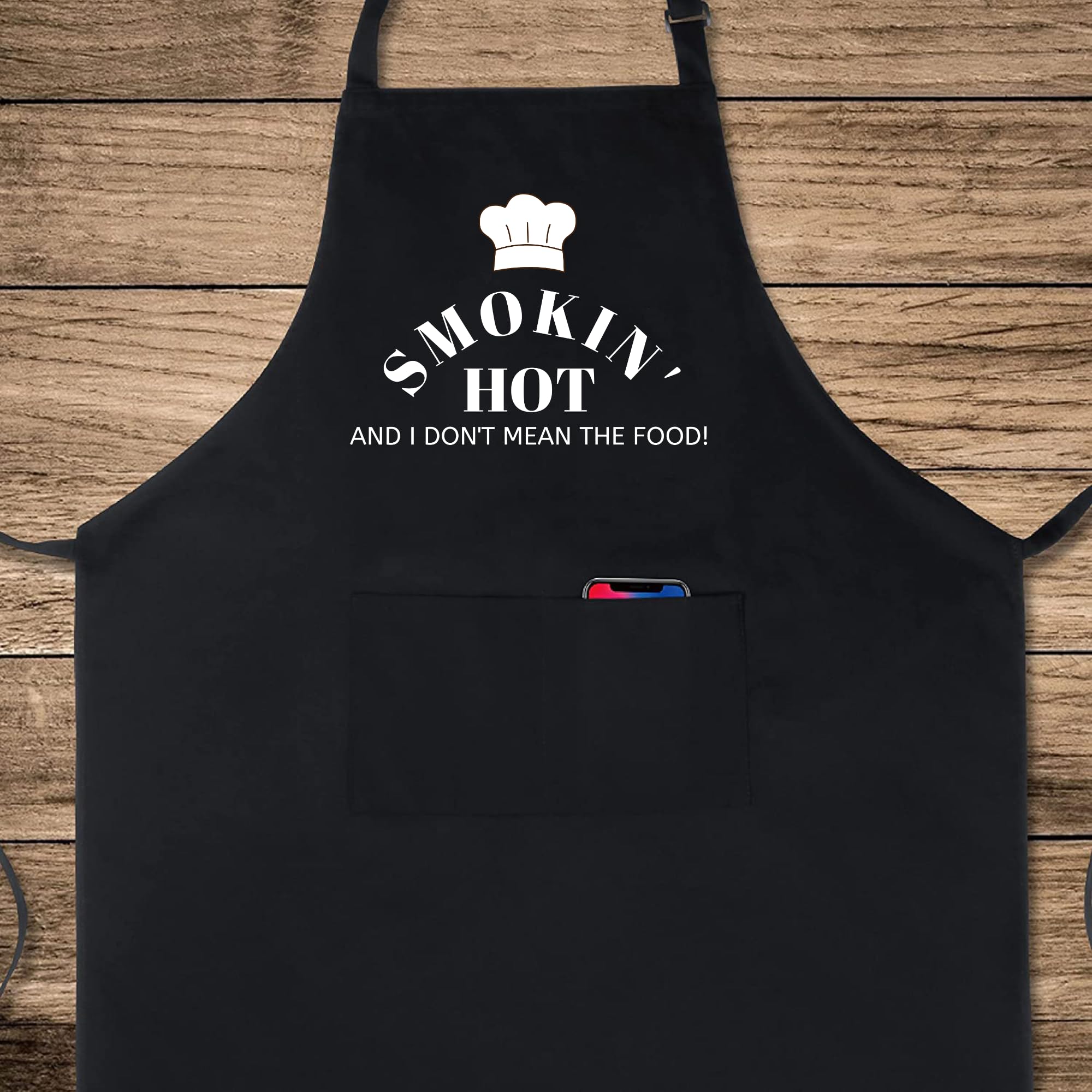 Smokin Hot and I Dont Mean the Food Delantales para hombres, divertido delantal impreso, regalo para ella, delantal de chef, delantal de cocina, delantal de barbacoa, regalo para hornear, regalo del
