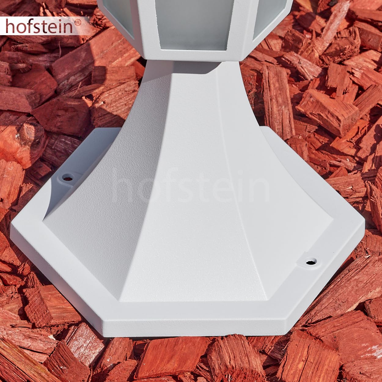 Luminaria de exterior Loria, luminaria de pie de metal/vidrio en blanco/gris claro, discos intercambiables en transparente, aspecto antiguo, 37 cm, jardín, iluminación de jardín IP44, E27 sin bombilla