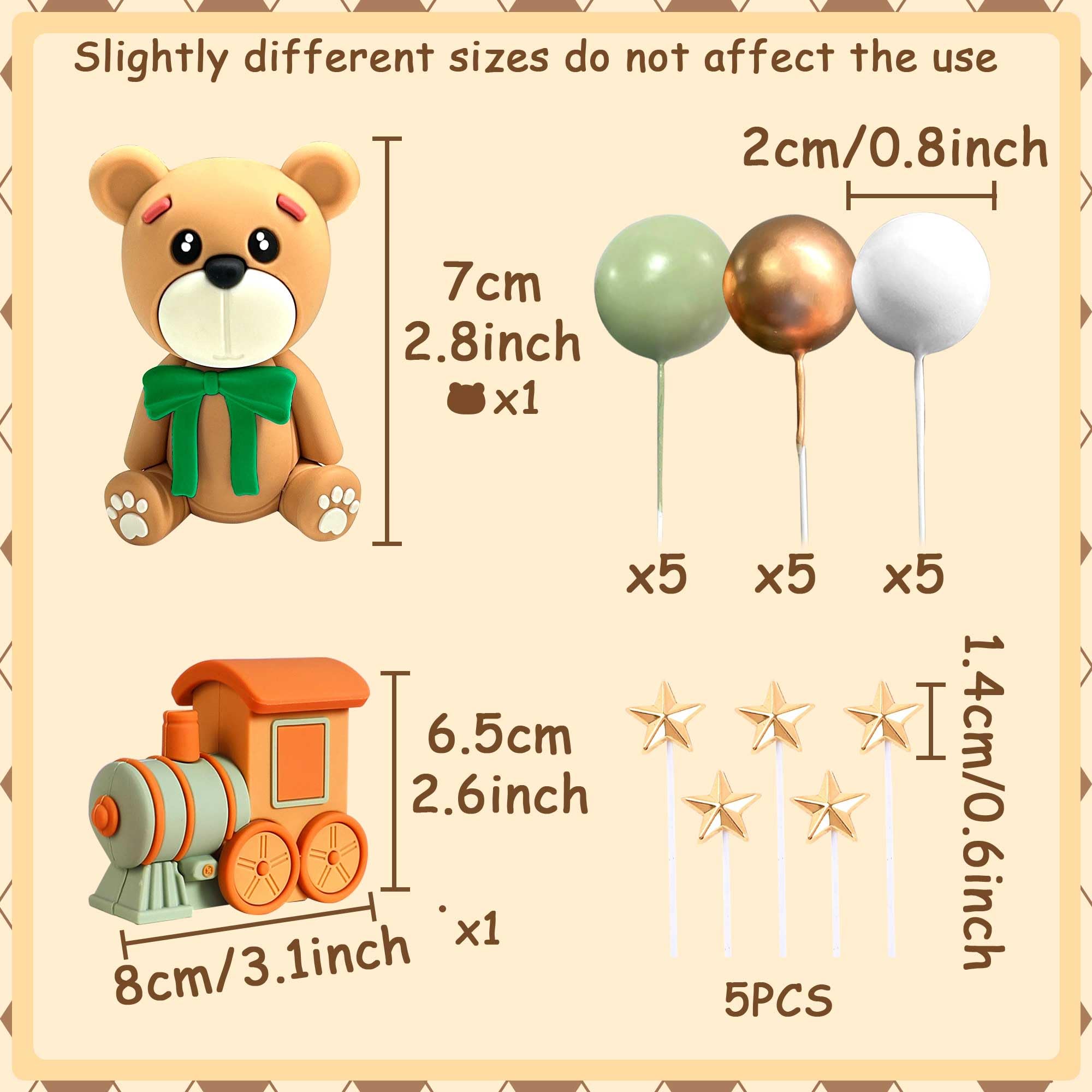 Decorazione Torta Baby Shower Con Orsetti E Treno - Cake Topper Per Feste Di Compleanno - Foto 10