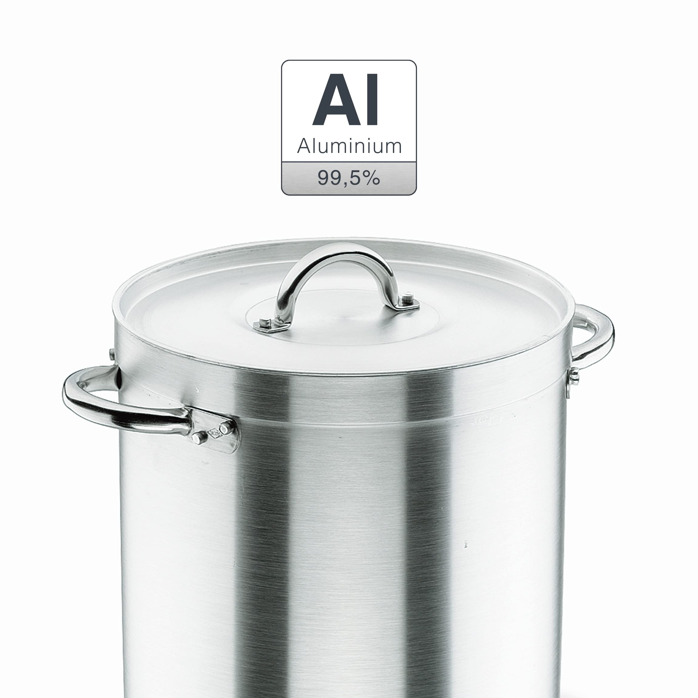 Lacor 20150 - pentola dritta con alluminio Coperchio Chef 50 cm