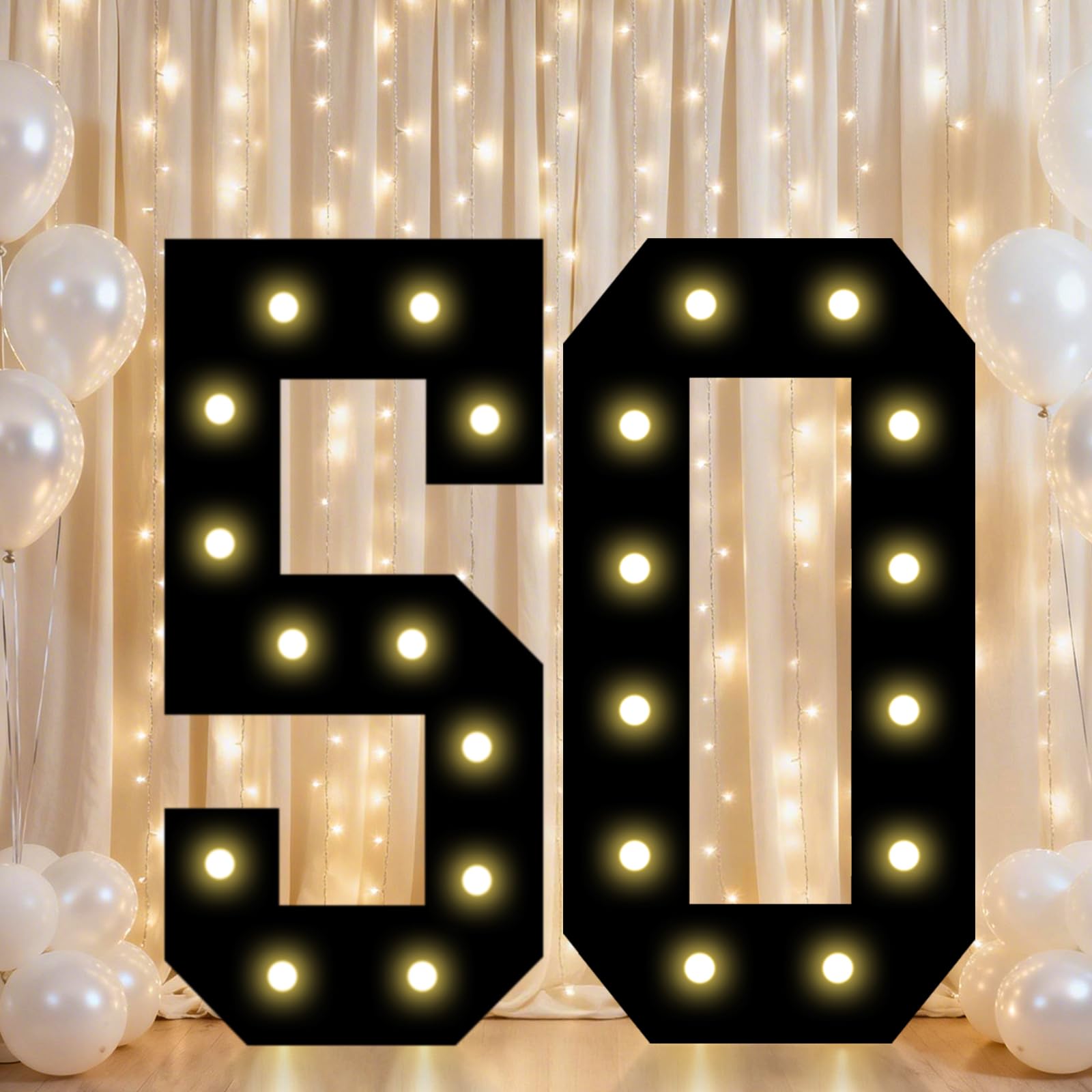 Pooqla 2.4FT Light Up Numbers for 50th Birthday