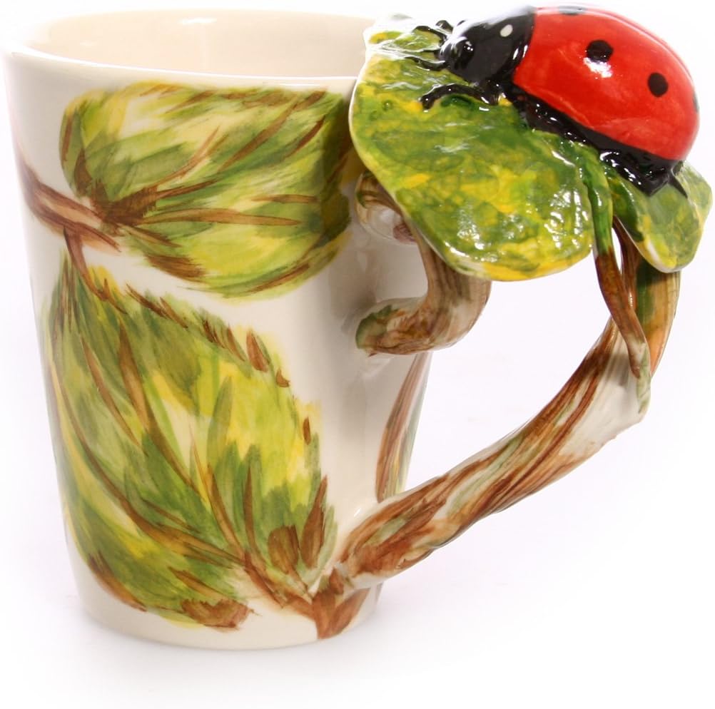 Lady Bug & Flower 3D Ceramic Mug