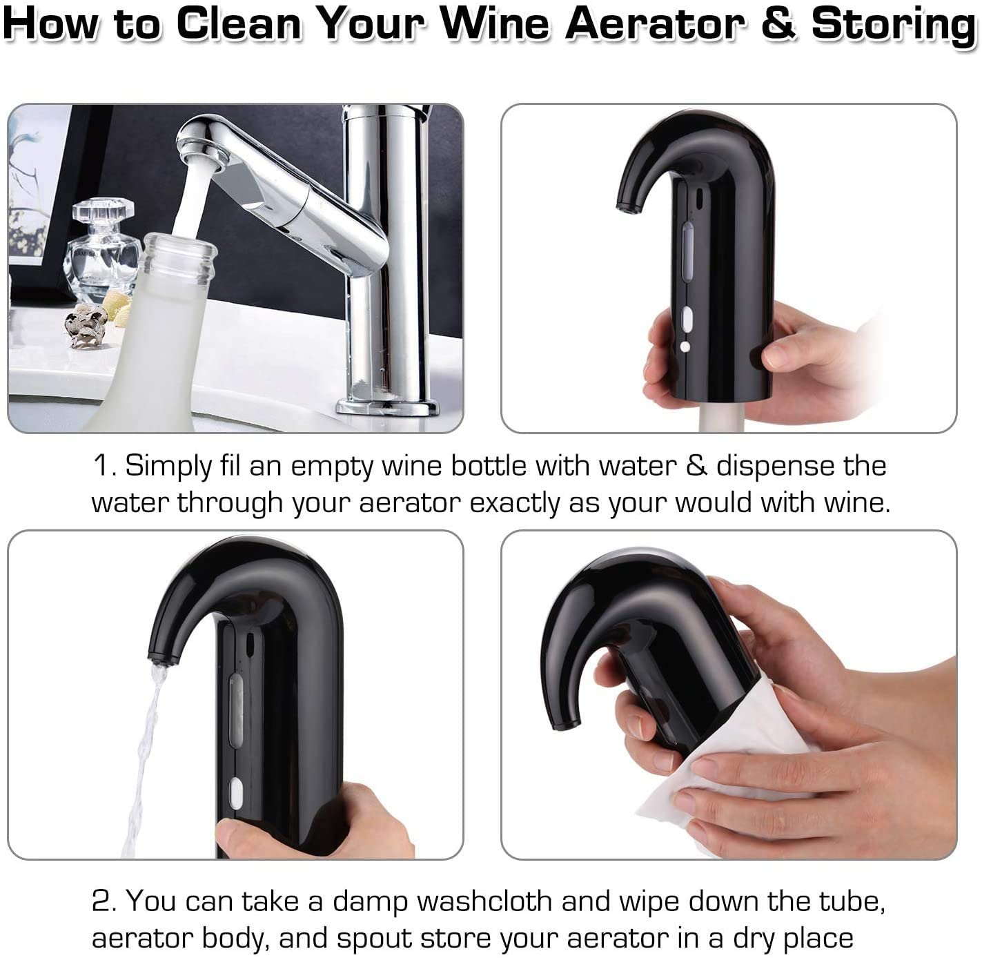 Aérateur de vin électrique avec bec verseur, décanteur à vin portable à une touche et distributeur de vin pour vin rouge et blanc - Distributeur automatique de vin - Verseur rechargeable par USB