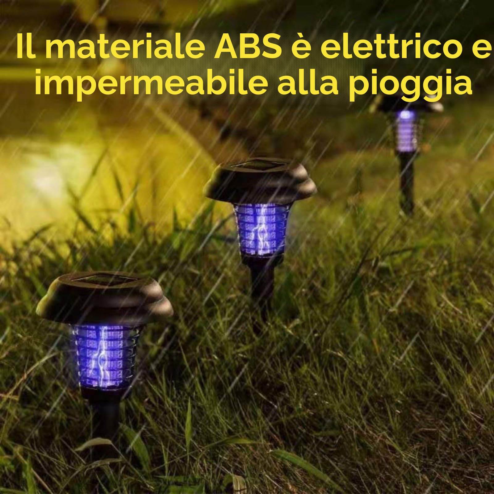 4pcs Anti Zanzara Solare, Lampada Anti Zanzara Esterno, Illuminazione Esterna Impermeabile, Lampada Anti Zanzara per Interni ed Esterni, per Casa, Giardino, Cortile, Campeggio (4 pezzi)