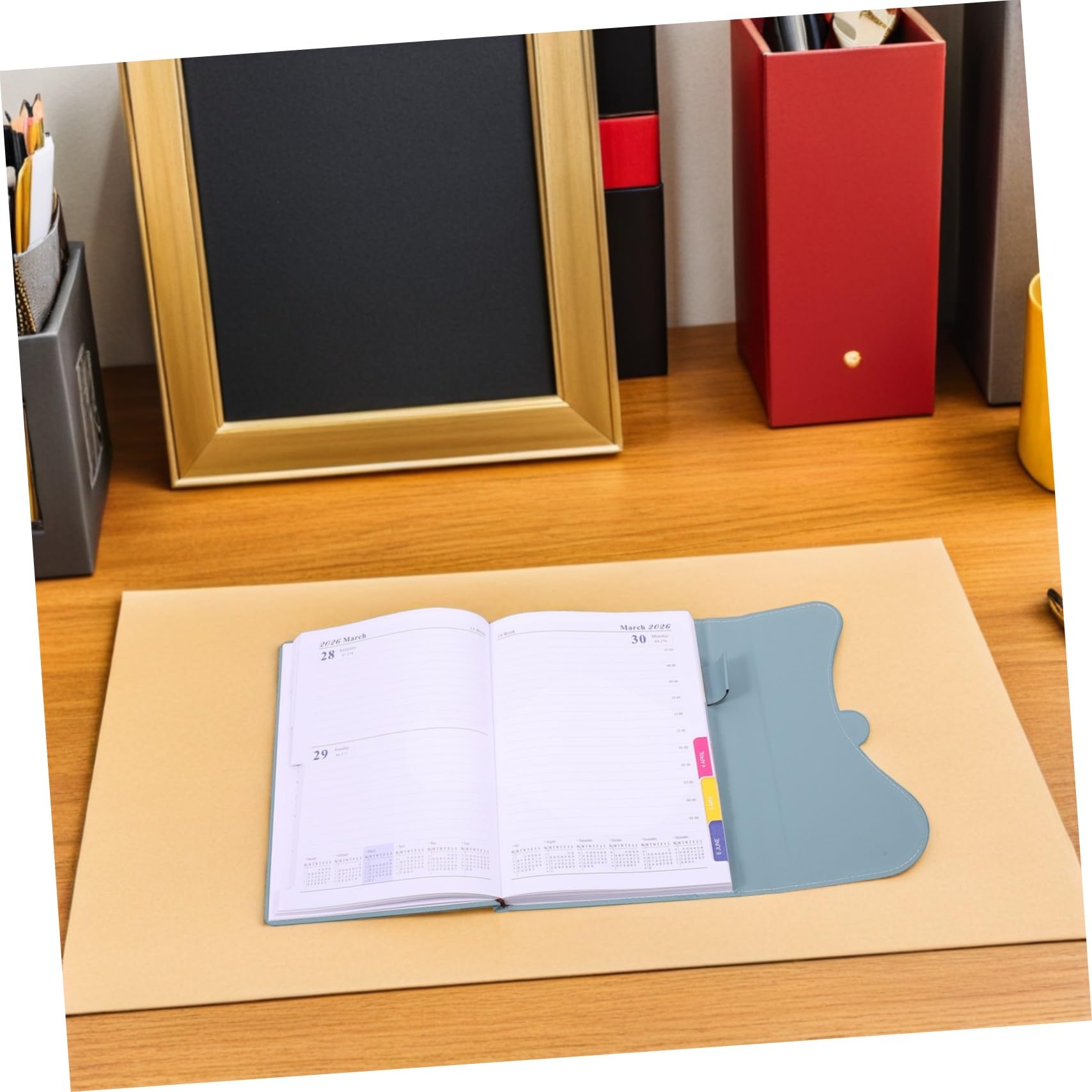 Planen Sie den Planungsrestrang Agenda Planer Zeitmanagementplaner Tagesplaner Büroplaner monatlicher Planerkalender Terminkalender Papier Sky-blue