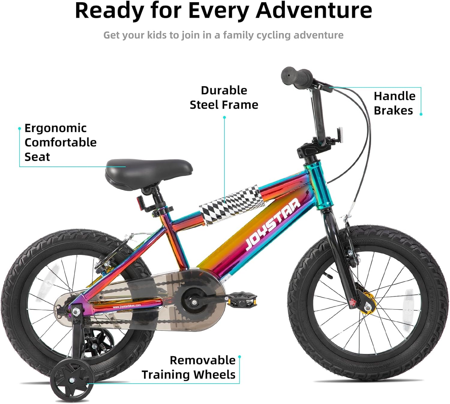 JOYSTAR Kids Bike for Ages 3-10 Years Old Boys Girls, 16 20 Inch BMX Style Kid's Bikes with Training Wheels & Metallic Colors, Children Bicycle