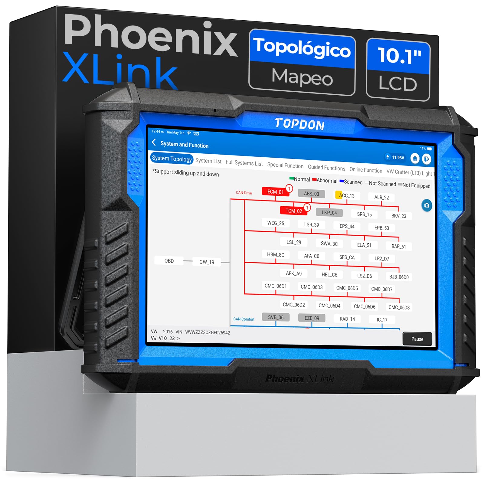 TOPDON Phoenix XLink Diagnosis Coche Multimarca, 10.1" Obd2 Diagnosis