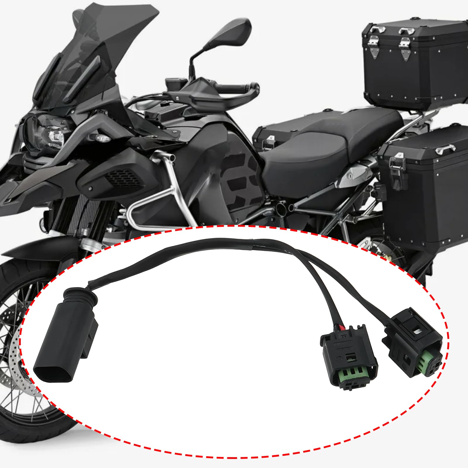OTOTEC Cavo Adattatore AUX A Y Per Motociclette Da 12 V Compatibile Con BMW R1200GS R1250GS Manopole Riscaldate Navigatore Satellitare GPS 20 Cm