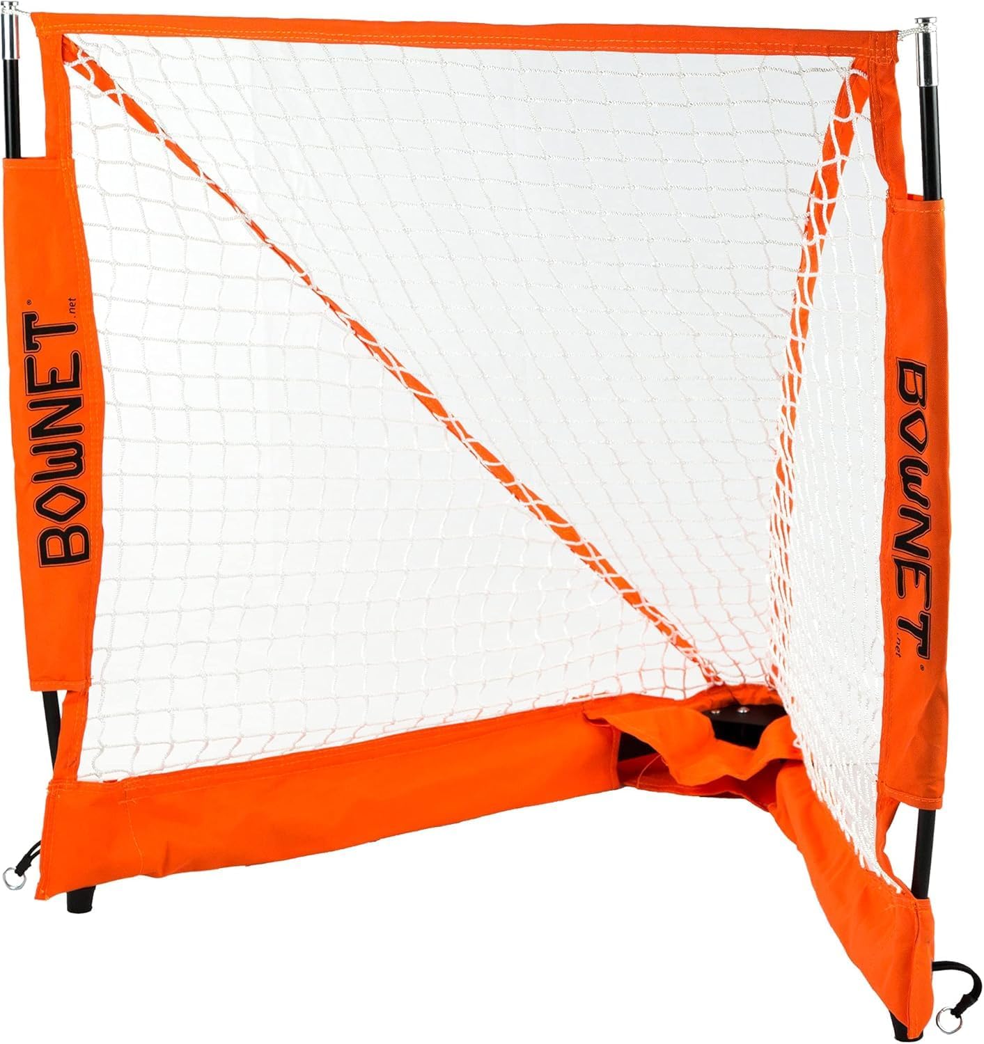 Bownet 4' Box Lacrosse Net, White – Portable Folding Lacrosse Goal with Steel Frame, Bow Poles, UV Treated Netting, Energy Absorption System, and Carry Bag for Indoor and Outdoor Practice