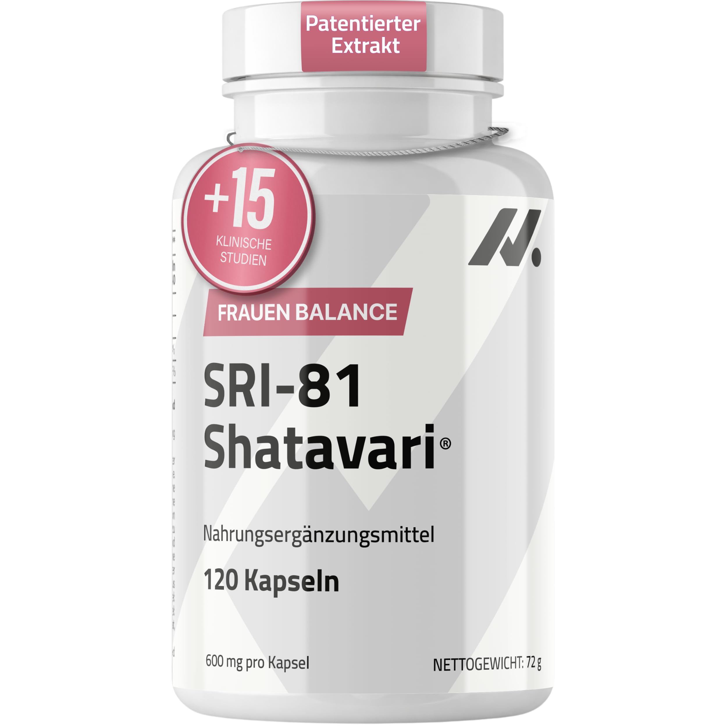Shatavari SRI-81 Frauen | Balance und Vitalität in jeder Lebensphase | Mit Vitamin B6 und Zink | Patentierter Extrakt >10% Shatavarinen HPLC | Vegan, ohne Gluten und Laktose | Nyvos 120 Kapseln