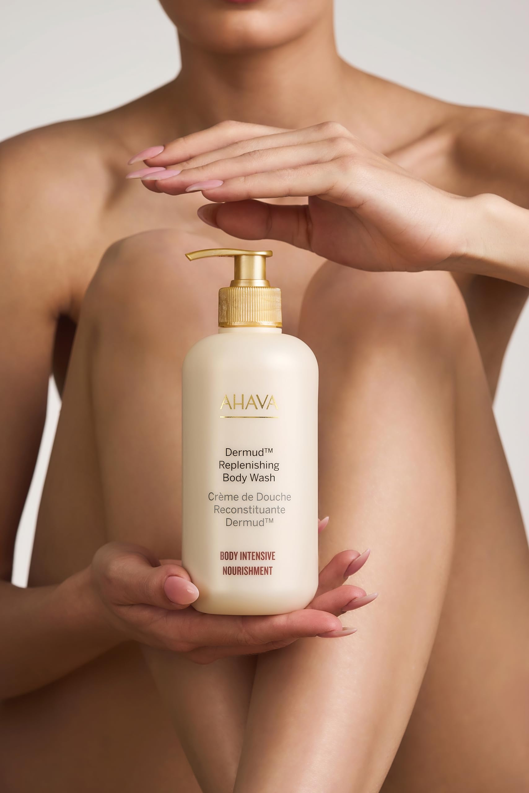 AHAVA Körper Intensive Pflege Dermud Auffüllen Körperwäsche 400ml - Trockene und Empfindliche Haut, Angereichert mit Toten Meer Schlamm und Feuchtigkeitsspendendem Osmoter (Packung mit 2)