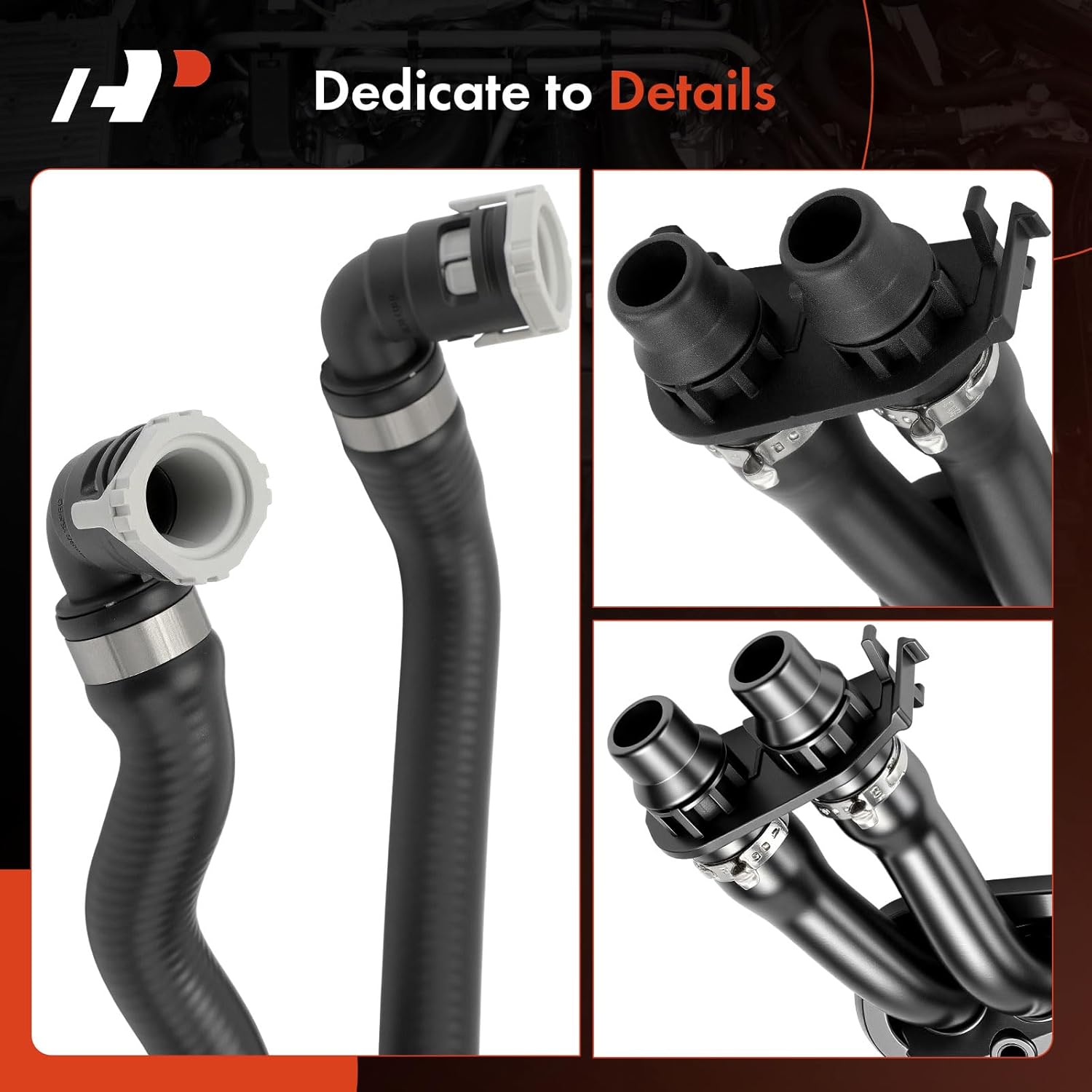 A-Premium Rear HVAC Heater Hose Pipe Line Assembly with Clamps Compatible with Volvo XC60 2015-2016, S60 2015-2018, XC70 2015-2016, S80 2015-2016, V60 2015-2018, S60 V60 Cross Country 2017-2018, 2.0L