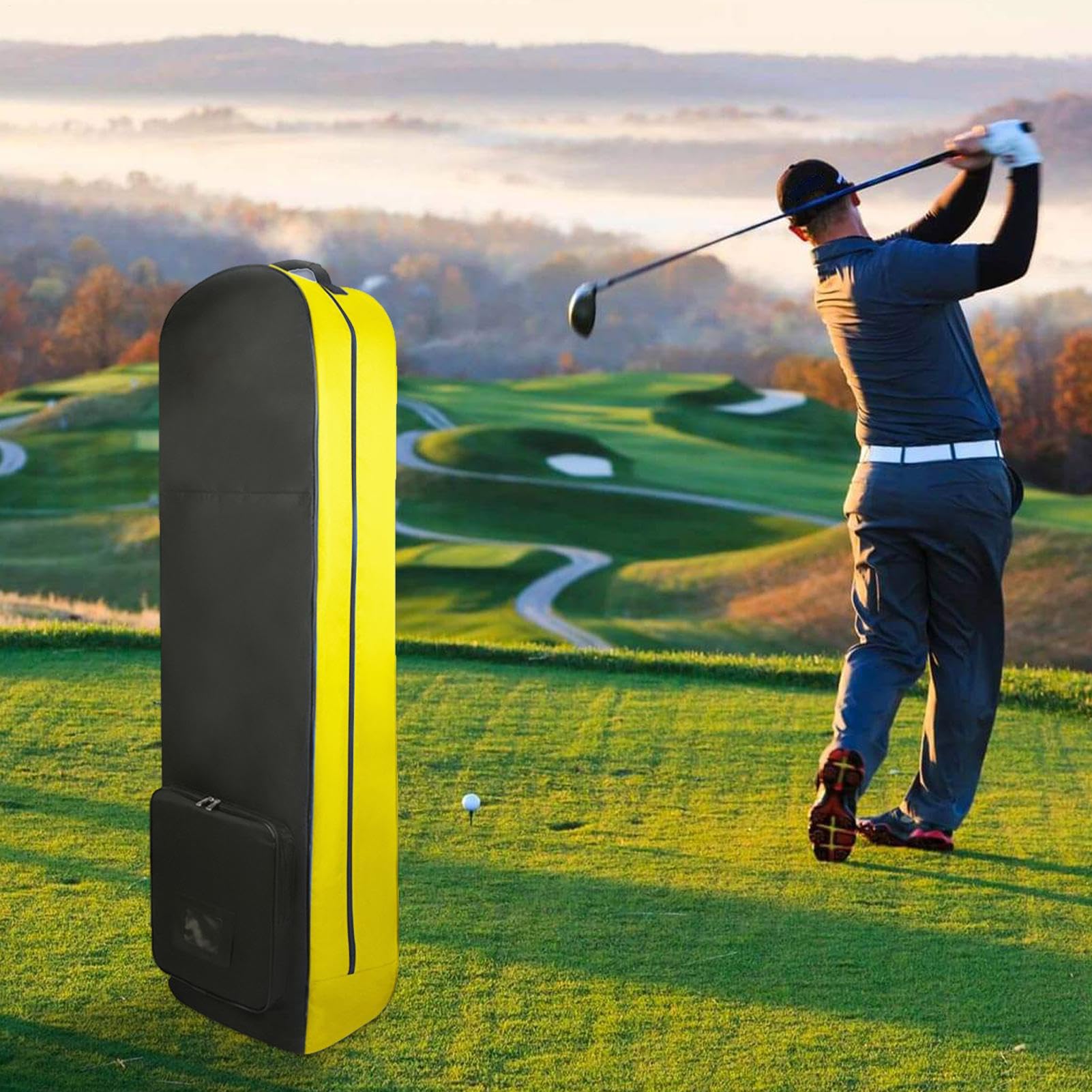Podróżna torba golfowa dla linii lotniczych - torby podróżne na koła golfowe do samolotu, odporne na zużycie lekkie składane materiały dla mężczyzn, kobiet, podróży, golfistów, podróży