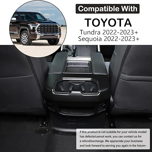 Miniatura 2 de Aunginsy Reposabrazos central para asiento trasero de automóvil, cubierta de marco compatible con Toyota TundraSequoia 2022-2023 para consola