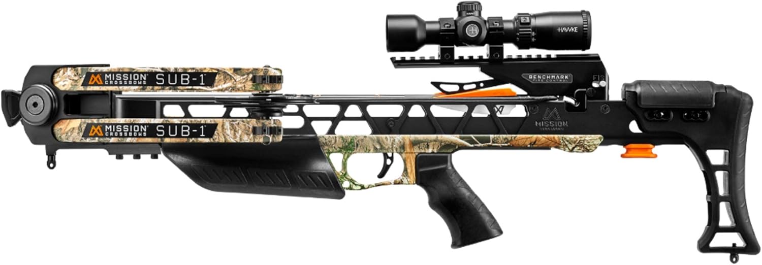 Mission Archery Sub-1 Camo 385 FPS Realtree Edge Camo Crossbow with Pro Package #XK033