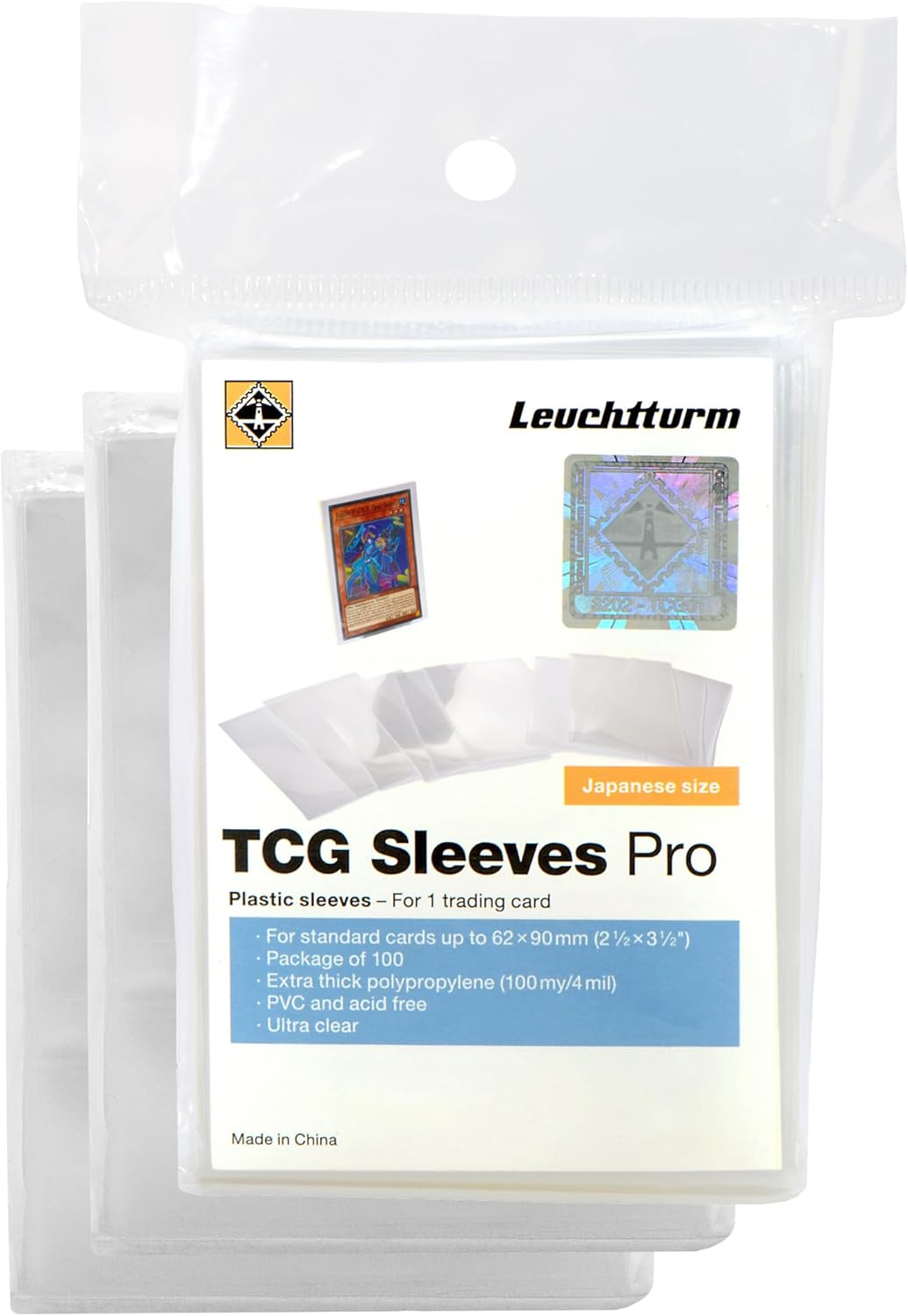 Lighthouse - Clear Trading Card Sleeves PRO for Small Japanese Size Cards - Top-Loading, Extra Sturdy 4 mil Polypropylene - Pack of 300 - Japanese Size