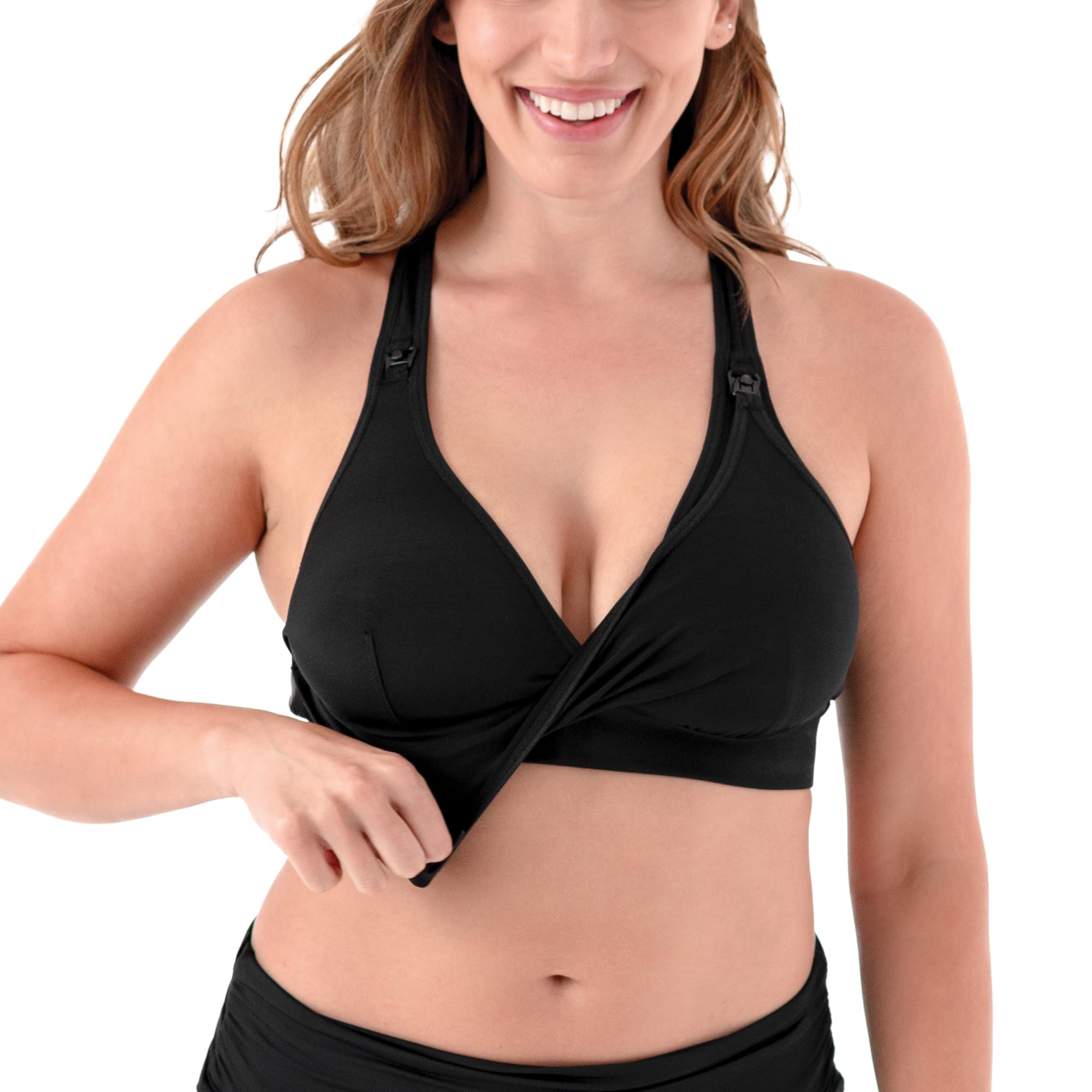 Belly Bandit - Reggiseno sportivo per allattamento - Nero - S