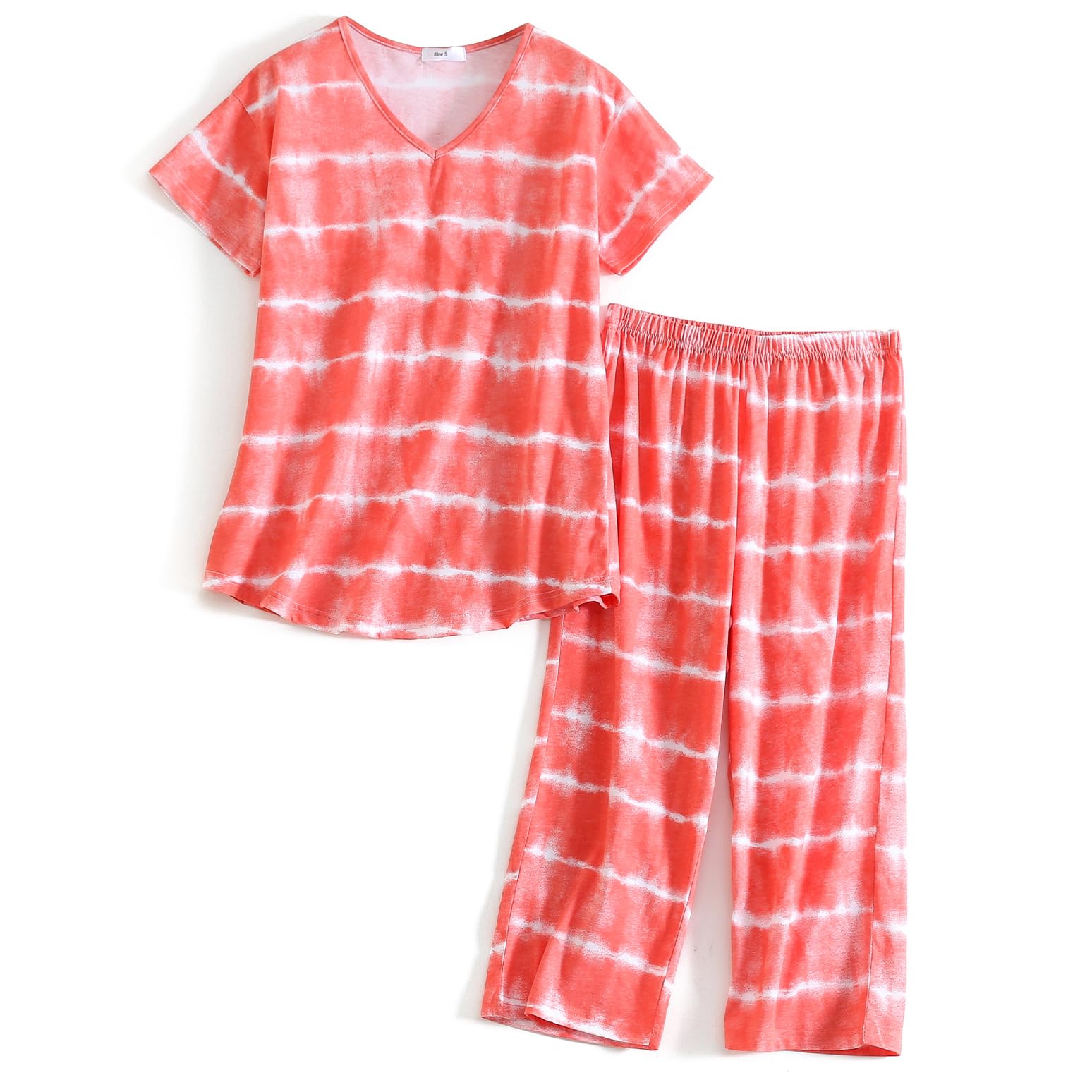 SISKIN Womens Pajama Sets - Capri Pajamas for Women Set Plus Size Sleepwear Tops with Capri Pants Summer Pjs Sets